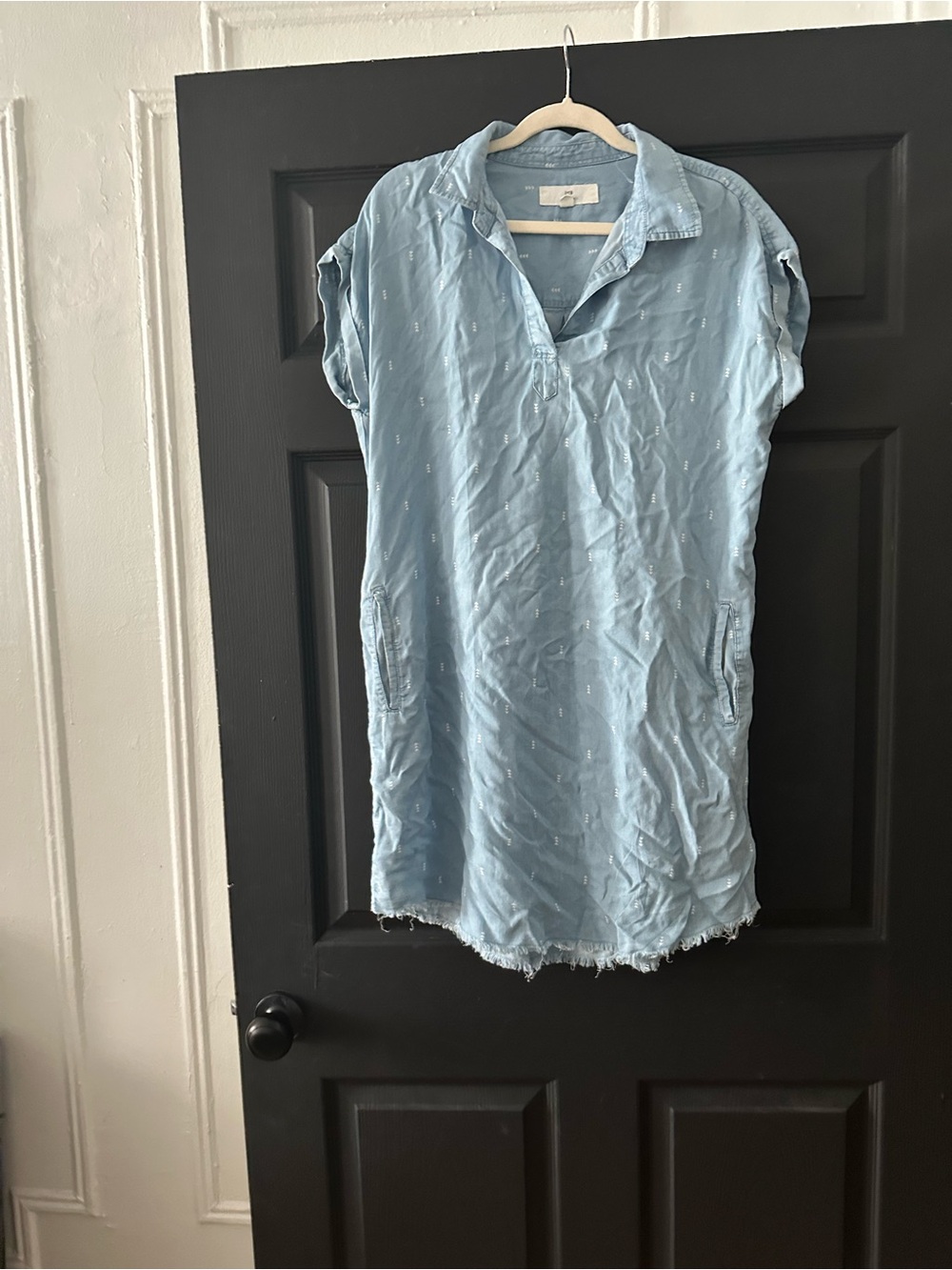 Thread & Supply Light Blue Collared Short Sleeve Tunic